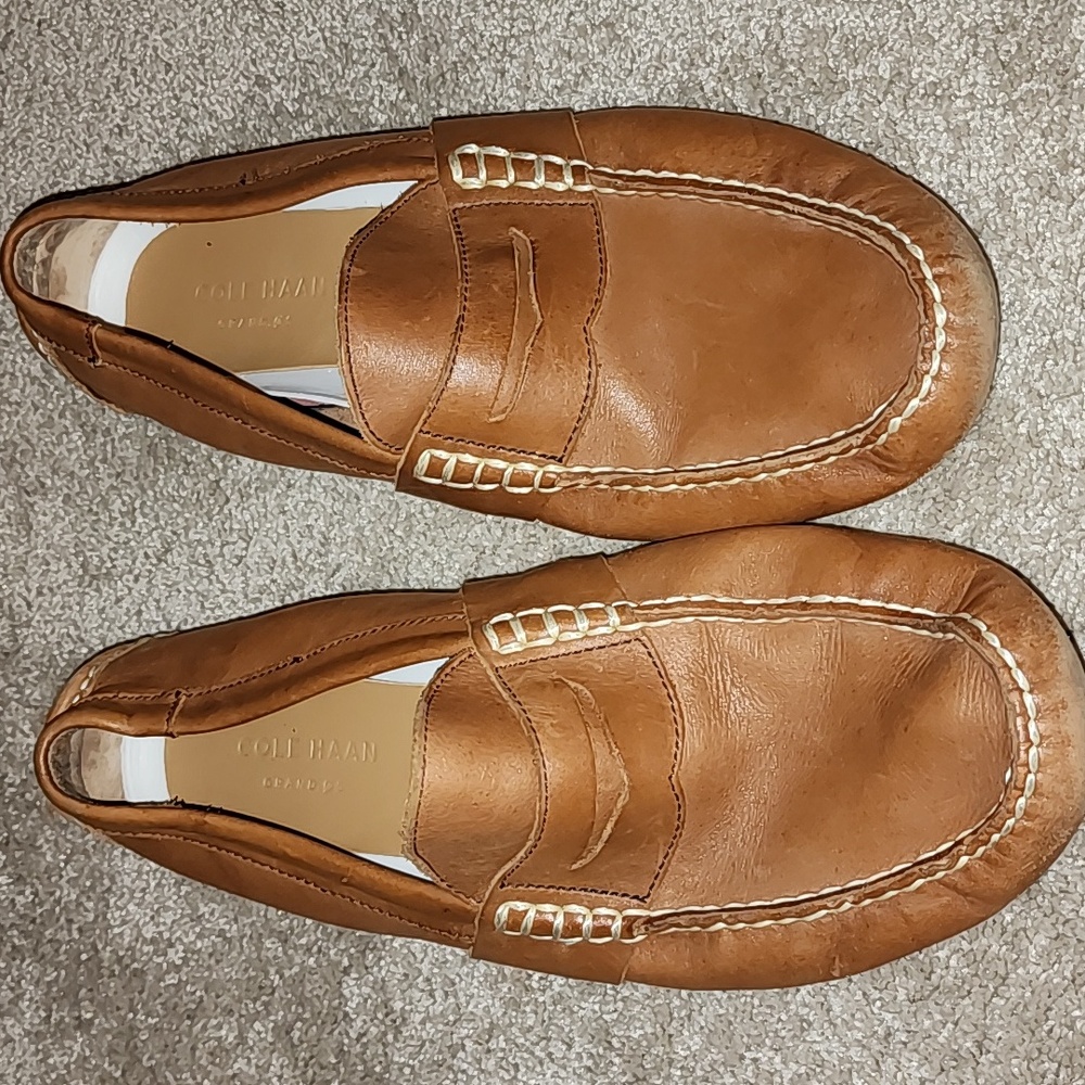 Men's Polo Brown Leather Loafers, sz. 9.5
